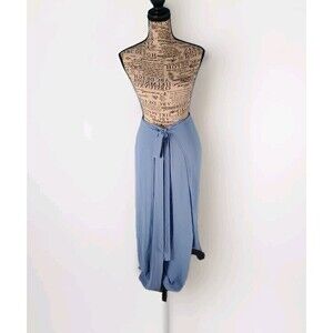 Skylar + Madison Skousers Pants Wrap Skirt Long Lightweight Blue 28" Waist